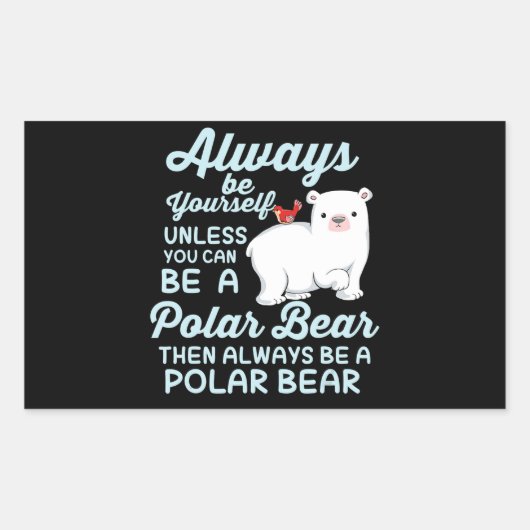 Cute Ice Beer A Polar Beer Lover Rechthoekige Sticker (Voorkant)