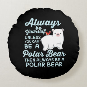 Cute Ice Beer A Polar Beer Lover Rond Kussen