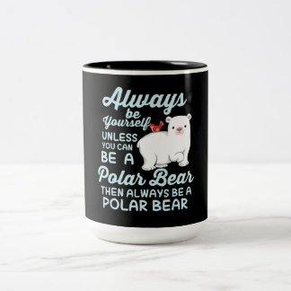 Cute Ice Beer A Polar Beer Lover Tweekleurige Koffiemok