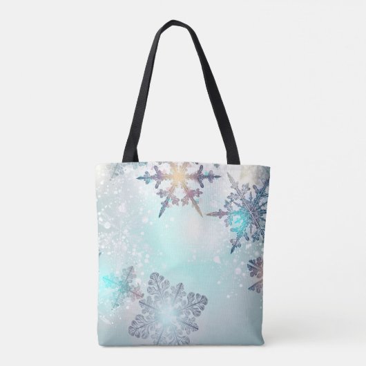 Cute Ice Blue Snowflake Persoonlijke benaming LPN Tote Bag (Achterkant)