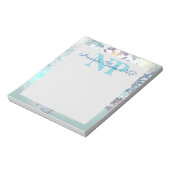 Cute Ice Blue Snowflake Persoonlijke naam NP Verpl Notitieblok (Linkerzijde)