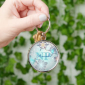 Cute Ice Blue Snowflake Persoonlijke naam NP Verpl Sleutelhanger (Hand)