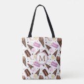 Cute Ice Cone Pattern Monogram Tote Bag (Achterkant)