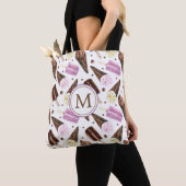 Cute Ice Cone Pattern Monogram Tote Bag (Dichtbij)