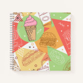 Cute Ice cream Abstract pattern for kids pink Notitieboek (Voorkant)