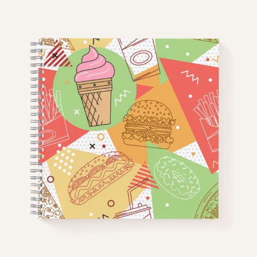 Cute Ice cream Abstract pattern for kids pink Notitieboek (Voorkant)