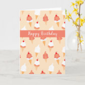 Cute Ice Cream bevat een spruitpatroon Kaart (Gele Bloem)