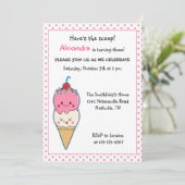 Cute Ice Cream Birthday Kaart (Staand voorkant)