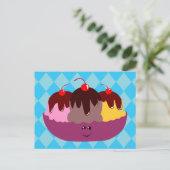 Cute Ice Cream Bowl Briefkaart (Staand voorkant)