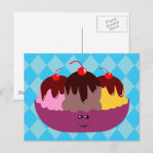 Cute Ice Cream Bowl Briefkaart (Voorkant / Achterkant)