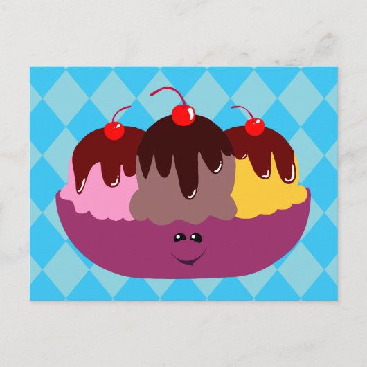 Cute Ice Cream Bowl Briefkaart (Voorkant)