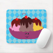Cute Ice Cream Bowl Muismat (Met muis)