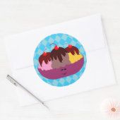 Cute Ice Cream Bowl Ronde Sticker (Envelop)