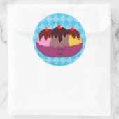 Cute Ice Cream Bowl Ronde Sticker (Tas)