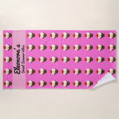 Cute Ice Cream Chocolate & Strawberry Beach Towel Strandlaken (Voorkant)