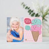 Cute Ice Cream Classroom Kinder Valentijn Foto Kaart (Staand voorkant)