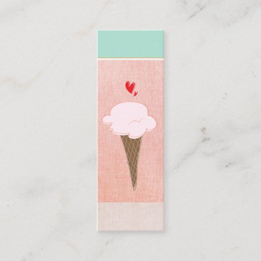Cute Ice Cream Cone Calling Card Contactkaartje (Voorkant)