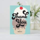 Cute Ice Cream Cone Hartelijk dank! Bedankkaart (Staand voorkant)