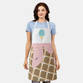 Cute Ice Cream Cone Melting Pink Sprinkles Schort (Gedragen)