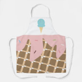Cute Ice Cream Cone Melting Pink Sprinkles Schort (Voorkant)