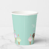 Cute Ice Cream Cone Papieren Bekers (Rechts)