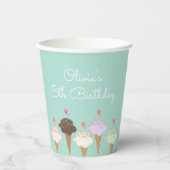 Cute Ice Cream Cone Papieren Bekers (Voorkant)