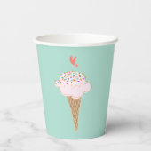 Cute Ice Cream Cone Papieren Bekers (Achterkant)