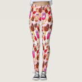 Cute Ice Cream Cone Popsiche Monogram Sweets Leggings (Voorkant)