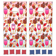 Cute Ice Cream Cone Popsicle Monogram Behandelinge