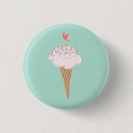 Cute Ice Cream Cone Ronde Button 3,2 Cm (Voorkant)