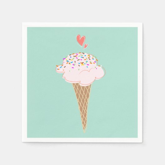 Cute Ice Cream Cone Servet (Voorkant)