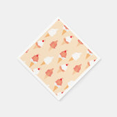 Cute Ice Cream Cone Sprinkles and Cherry Pattern Servet (Hoek)
