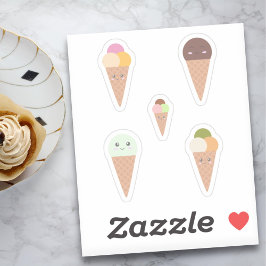 Cute Ice Cream Cone Stickers set