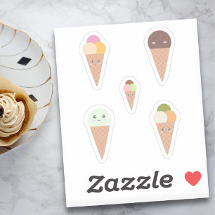 Cute Ice Cream Cone Stickers set