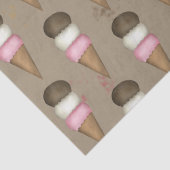 Cute Ice Cream Cone Whimsical Neapolitan Patroon Tissuepapier (Detail)