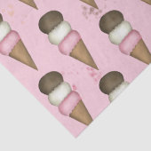 Cute Ice Cream Cone Whimsical Neapolitan Patroon Tissuepapier (Detail)