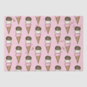 Cute Ice Cream Cone Whimsical Neapolitan Patroon Tissuepapier (Voorkant)