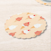 Cute Ice Cream Cone with Sprinkles Pattern Kartonnen Onderzetters (Gekanteld)