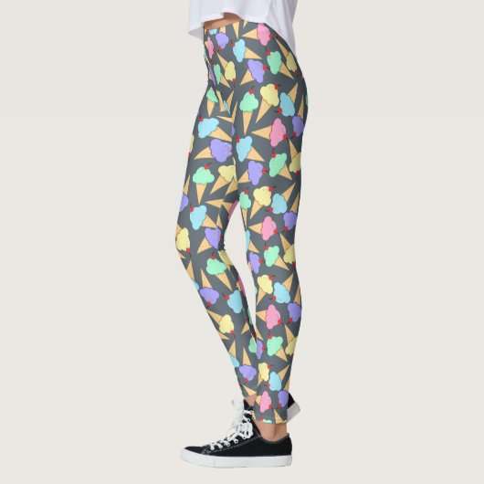 Cute Ice Cream Cones Pattern Leggings (Links)