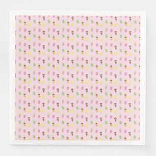 Cute Ice Cream Cones, Popsicle Ice Blocks op Roze Servet