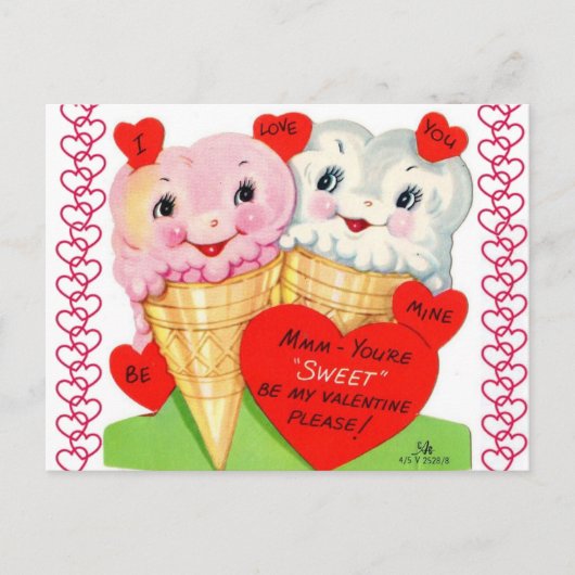 Cute Ice Cream Cones Valentijn Briefkaart (Voorkant)