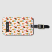Cute Ice Cream Doodle Patroon | Jouw namen toevoeg Bagagelabel (Voorkant (horizontaal))