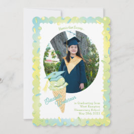 Cute Ice Cream Graduation Announcement Photo Kaart