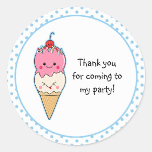 Cute Ice Cream Hartelijk dank Ronde Sticker