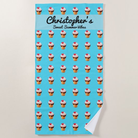 Cute Ice Cream Heart Beach Towel Strandlaken (Voorkant)