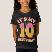 Cute Ice Cream Het is mijn 10e verjaardag 10 jaar  T-shirt (Voorkant)