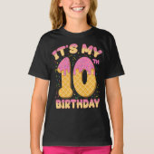Cute Ice Cream Het is mijn 10e verjaardag 10 jaar  T-shirt (Voorkant)