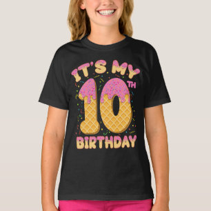 Cute Ice Cream Het is mijn 10e verjaardag 10 jaar  T-shirt