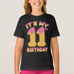 Cute Ice Cream Het is mijn 11e verjaardag, 11 jaar T-shirt