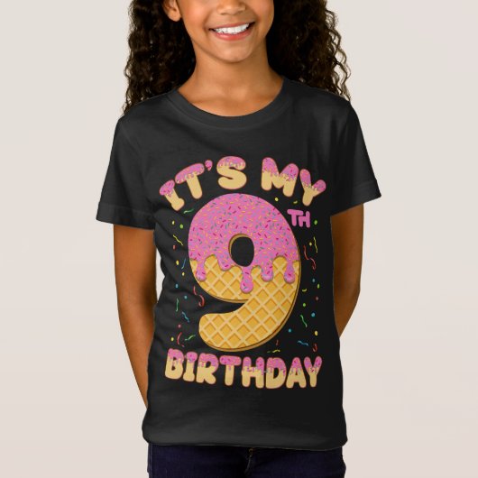Cute Ice Cream Het is mijn 8e verjaardag, 8 jaar m T-shirt (Voorkant)